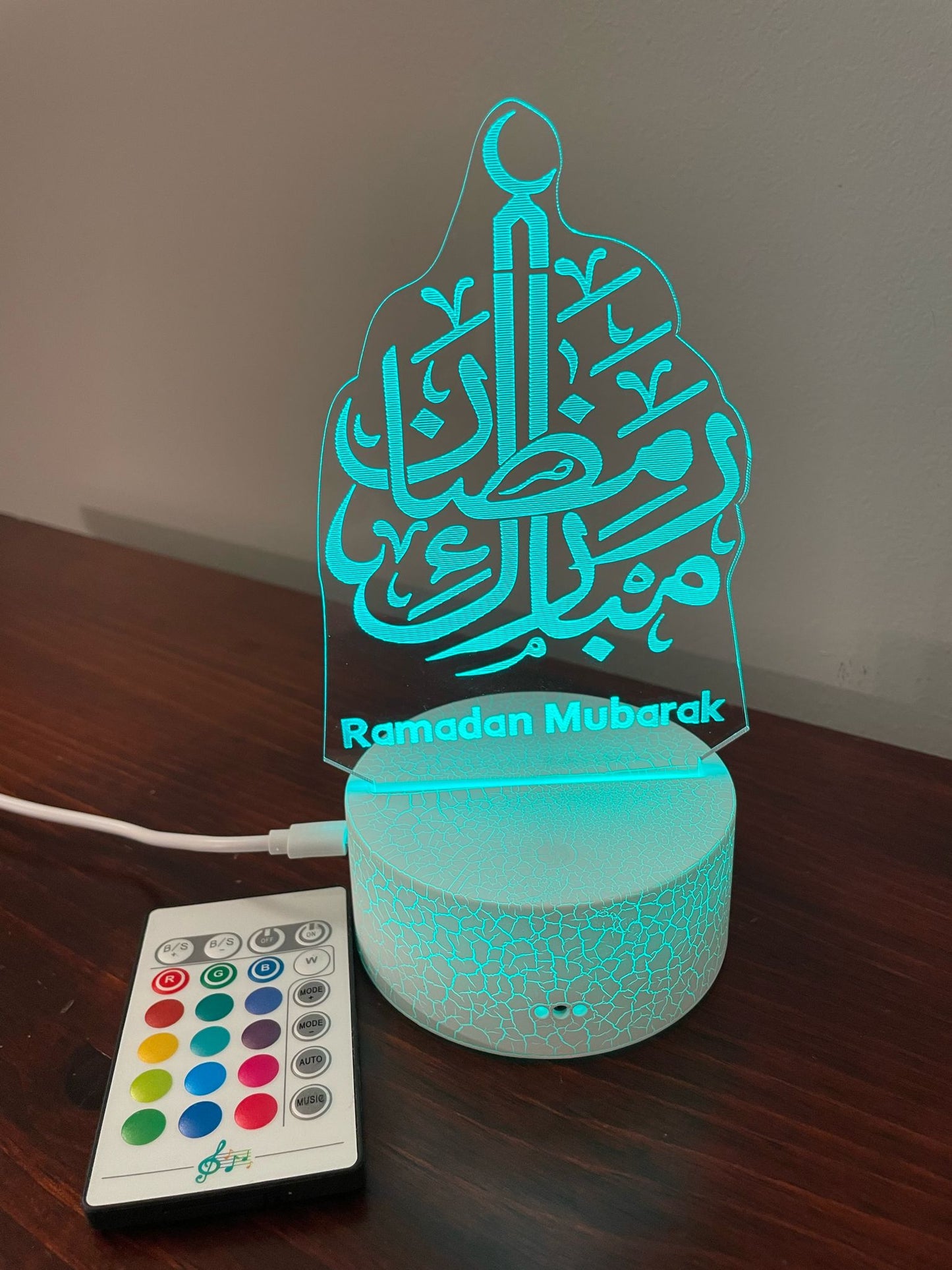 Islamic 3D 7color LED Desk Light رمضان مبارك RAMADAN MUBARK