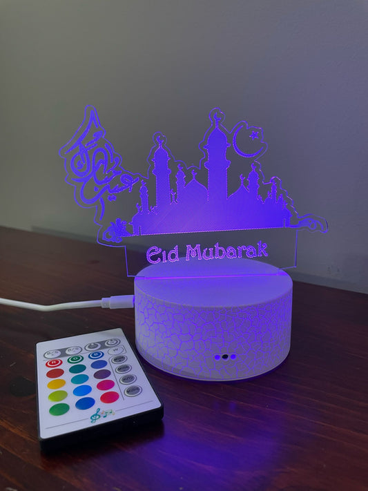 Islamic 3D 7color LED Desk Light EID MUBARK